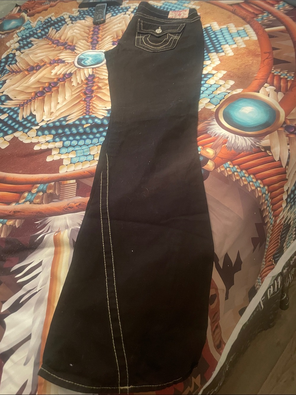 True Religion Black Women’s Jeans with Contrast Stitching - Picture 6 of 7